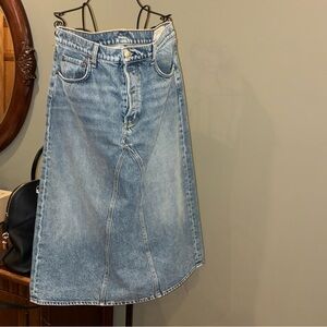 rag & bone Blue Denim Skirt